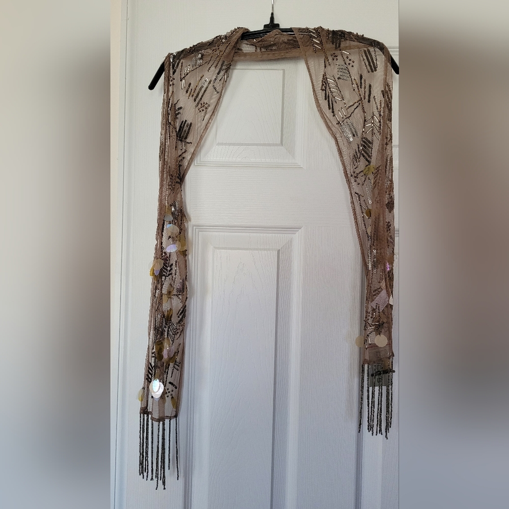 Beaded Fringe Scarf